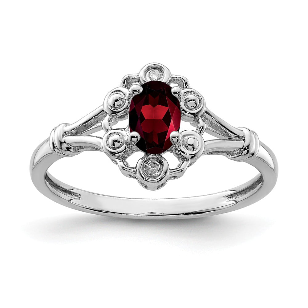Red Garnet 925 Sterling Silver Ring Natural Solitaire Gemstone Size 4-11 