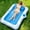 Blue Leaf, variant on 83'' x 50'' Inflatable Tanning Bed Pool Lounger, 2-in-1 Tanning Floating Rafts for Adults, Beach Backyard Personal Sunbathing Pool with Cup Holder, Ice Tray and Sprinkler (330lbs Capacity)