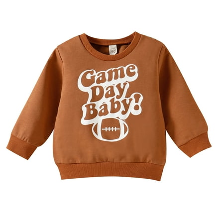 

Hoodies For Toddler Baby Boy Girl Comfortable Kids Sweatshirt Autumn Winter Coffee Color Printing Letters Long Sleeve Printed With Football Unisex Infant Pullover Sweaters Coffee 3-4 Years