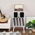 thumbnail image 5 of Joaxswe Record Player Stand, Brown Turntable Holds 160 Albums, Mid-Century Vinyl Storage Cabinet with Wood Legs, Display Shelf for Bedroom Living Room, White, 5 of 8