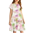 thumbnail image 4 of Babcutegg Summer Kids Short Shirt Dresses for Little Girls Skirts Simplicity Tie Dyeing Dress Multicolor Size 5 Years, 4 of 7