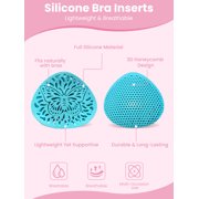 BIMEI Silicone Swimming Bra Inserts– Waterproof Reusable Triangle Breast Forms, Breathable Enhancers for Bikini & Swimwear, 1 Pair,Blue,#4