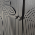 thumbnail image 2 of Modern Black Manufactured Wood Storage Cabinet - 31in Accent Cabinet with Embossed Doors for Living Room, Bedroom, Entryway, 2 of 14