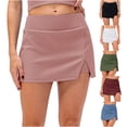 thumbnail image 2 of PUMISAS Sports Skirts For Women High Waisted Solid Color Hip Wrap Skirts With Safety Pants Casual Yoga Mini Skirts With Pockets, 2 of 9