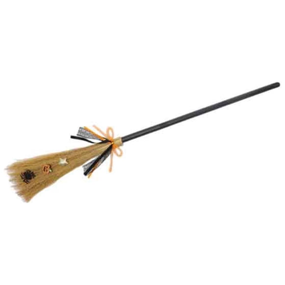 Fortune 44'' Halloween Witch Broomstick, Straw Witch Broom Cosplay Broom Props Realistic Wizard Flying Broom Stick Accessory