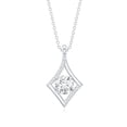 thumbnail image 2 of Rosec Jewels Lab Diamond Pendant with Chain - Art Deco Square Necklace - EF-VS Quality Certified, 10K White Gold, 2 of 6