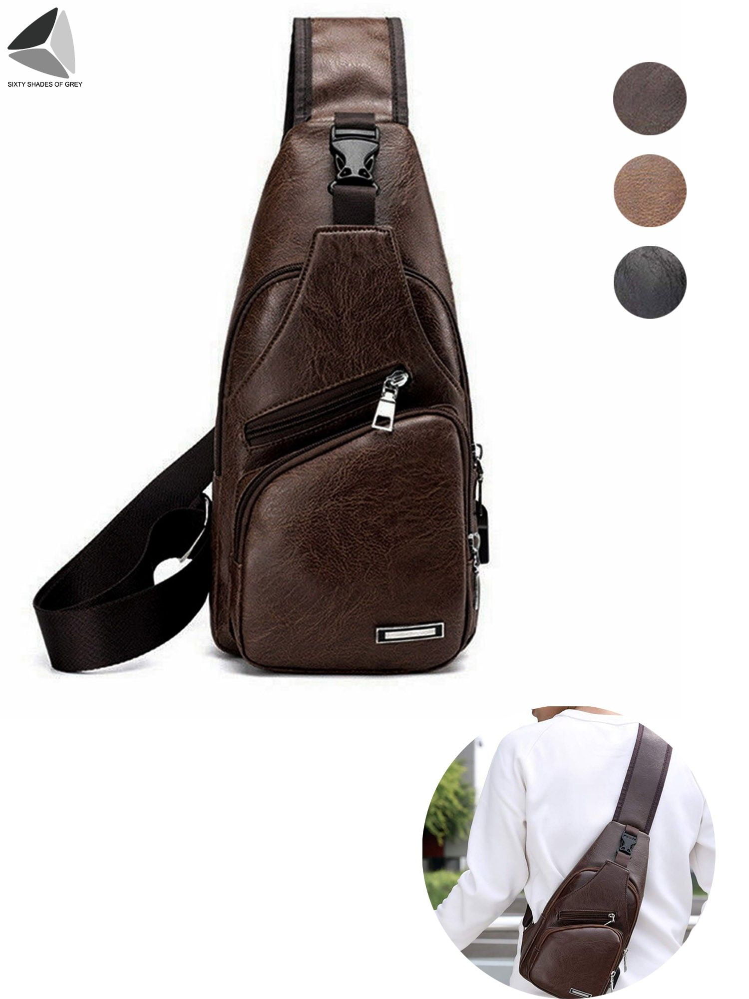 New Men Canvas Travel Hiking Riding Messenger Shoulder Sling Back Pack Chest Bag 