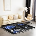 thumbnail image 2 of Erosebridal Romantic Rose Decorative Rug 5x7 Blue Silver Black Carpet Women Couple Glitter Sequins Diamond Area Rug Wine Glass High Heels Decorative Accent Rug Room Decor, 2 of 6