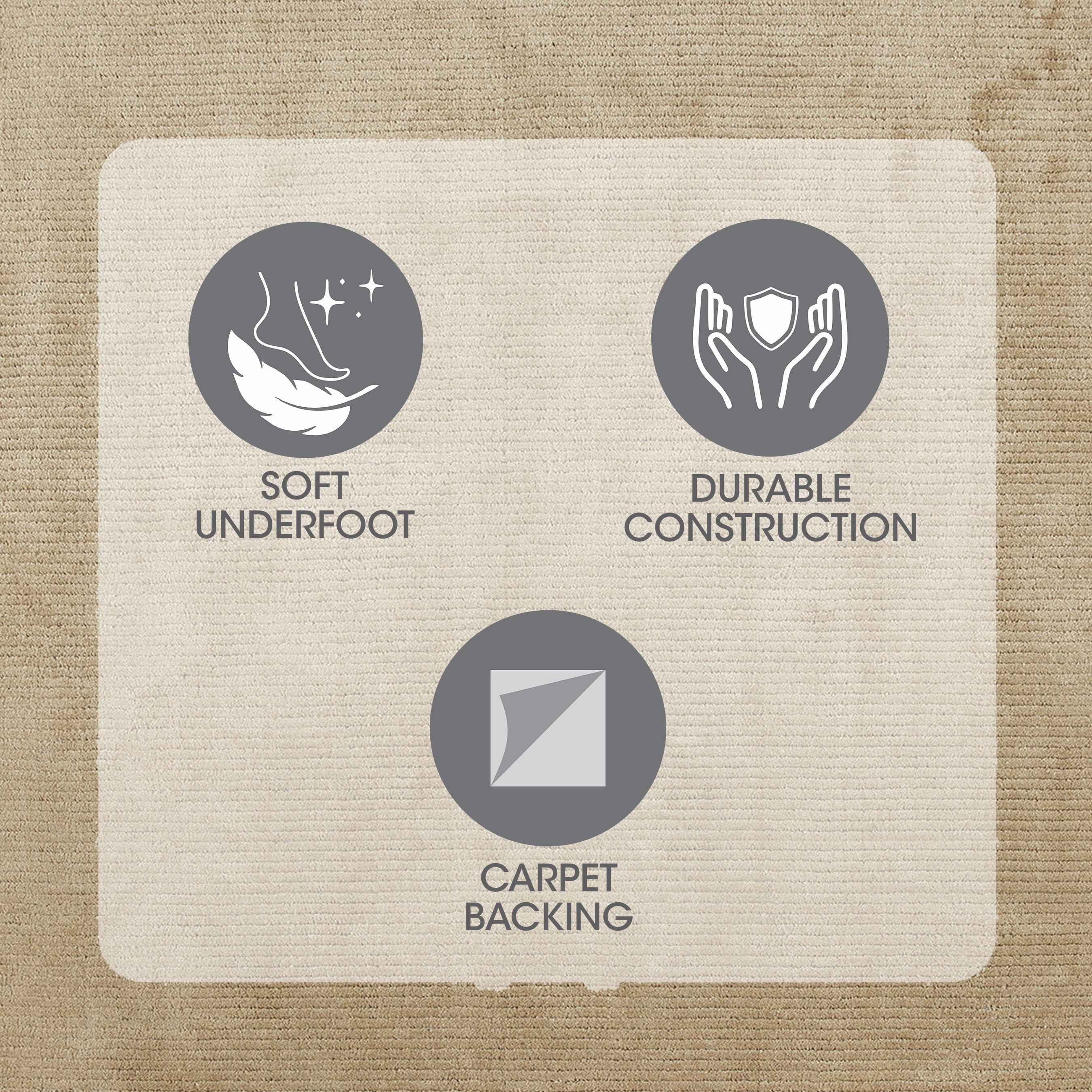 Better Homes & Gardens Tan Coleman Tonal Hem 5' x 8' Area Rug