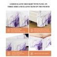 thumbnail image 6 of Marble Purple Wrap Around Bed Skirts for Queen Bed 16" Drop,Bed Skirt with Adjustable Elastic Belt Dust Ruffle Bed Valance for Bedroom Hotel Gold White Modern Gradient Ocean Ripple Bed Frame Cover, 6 of 7