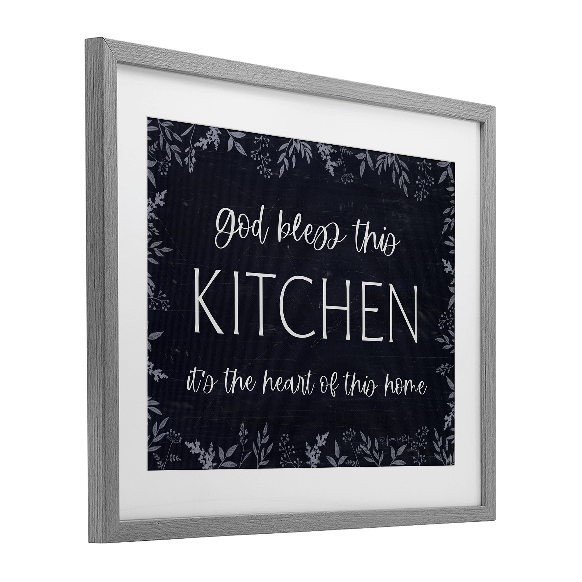 Stupell Industries Kitchen Heart Of This Home Gray Framed Print Under Glass, design by Annie LaPoint