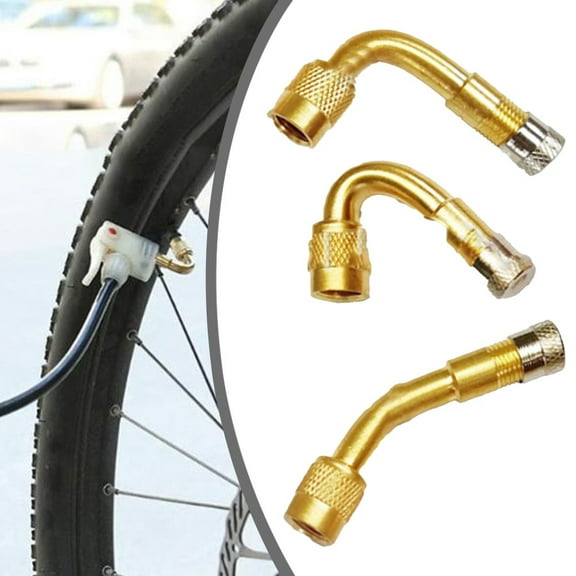 Bicycle Tyre Valve Inflation Extension Tube 45/90/135 Degree Angle Bent Valve Adapter For Electric Bike Motorcycle Cycling Parts 90°