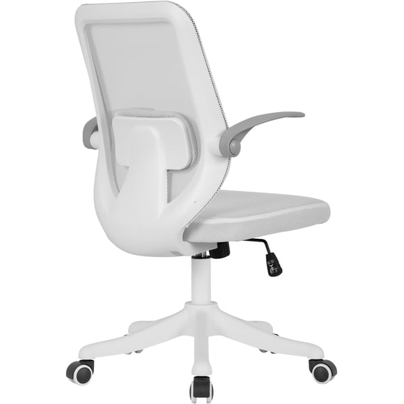 BestOffice Home Office Chair, Lumbar Support Breathable Ergonomic, Flip Up Armrests for Conference Room, White