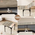 thumbnail image 3 of Comedor Extendible 6 Personas Mesa Expandible de 75 cm a 150 cm con 6 Sillas Tapizadas Blanco Gris, 3 of 8