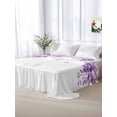 thumbnail image 5 of Wisteria Flowers King Size Flat Sheet, Wrinkleproof & Fadeproof Cooling Flat Bed Sheet Only, Purple Floral Warercolor Summer Breathable Soft Bedding Top Sheets 105 x 98 Inches, 5 of 8