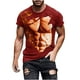 thumbnail image 4 of Camisetas de Manga Larga de los Hombres Casual Muscle Print Graphic Tee, Camiseta de Cuello de Tripulación de Manga Corta para las Vacaciones Diarias, 4 of 9