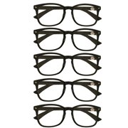 5 Packs Mens Womens Oval Round Frame Reading Glasses Blue Light Blocking Readers +2.50