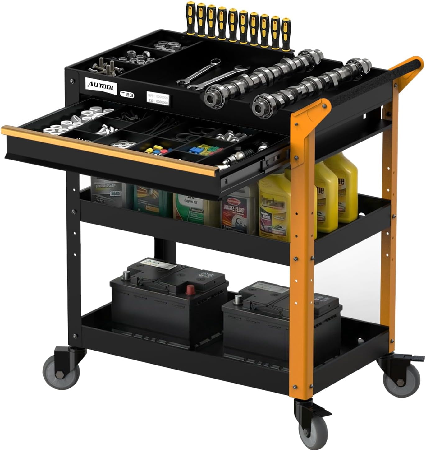 K-Tool KTI-75105 Steel Service Tool Cart w/ 1-Drawer & 2-Shelves