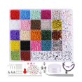 thumbnail image 1 of Glass Seed Beads Letter Beads,Stripe DIY Beads Assorted Kit with Organizer Box for DIY Jewelry Making, Beading, Crafting, 1 of 5