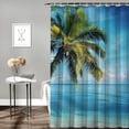 thumbnail image 2 of Orinice Palm Tree Blue Sky Water Bathroom Decor Set with Hooks Polyester Fabric Shower Curtain Set 69x72, 2 of 7