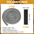 thumbnail image 2 of 9/16" x 118" Wood Stove Gasket Kit, Graphite Fiberglass Round High-Temperature Resistance Seal Rope Replacement with 4pcs Joint Tapes for Stoves Fireplace Door, Black, 2 of 7