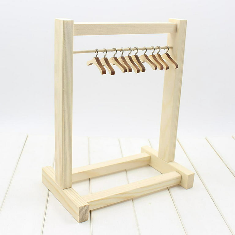 Wholesale SUPERFINDINGS 1 Set Doll Garment Rack Including 1Pc 6x2.8x4.7inch Doll  Clothes Storage Rack Doll Closet and 10Pcs Mini Doll Clothes Hangers Doll  Wardrobe Furniture Accessories for Dollhouse Supplies 