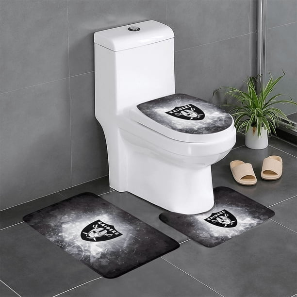 Juego de 3 alfombras de baño del equipo Raiders Alfombra antideslizante para baño de 31,5 x 20 pulgadas