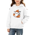 thumbnail image 2 of DJDLJWCJ Big Girls Halloween Hoodie Loose Fit Long Sleeve Pullover Stretch Soft Casual Tops White Size 9, 2 of 10