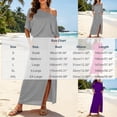 thumbnail image 2 of Iyufng Long Dresses for Women Fitted Waist Off-The-Shoulder Dress Slit Dress Summer Beach Long Dress, 2 of 9