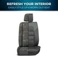 thumbnail image 4 of MotorBox Car Seat Covers Classic Edition Faux Leather Black & Dark Gray Seat Covers for Car Perforated Cushioned Seat Protectors for Automotive Accessories, Trucks, SUV, Car Two Front Covers, 4 of 6