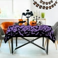 thumbnail image 3 of Square Halloween Tablecloth 60×60 Inch, Halloween Purple Tablecloths Bat Washable Table Cover, Spooky Decoration Table Cloths Decor for Party Picnic Dinner, 3 of 6