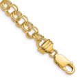 thumbnail image 1 of 14k Yellow Gold 7 Inch 6.5mm Double Link Chain Charm Bracelet, 1 of 5