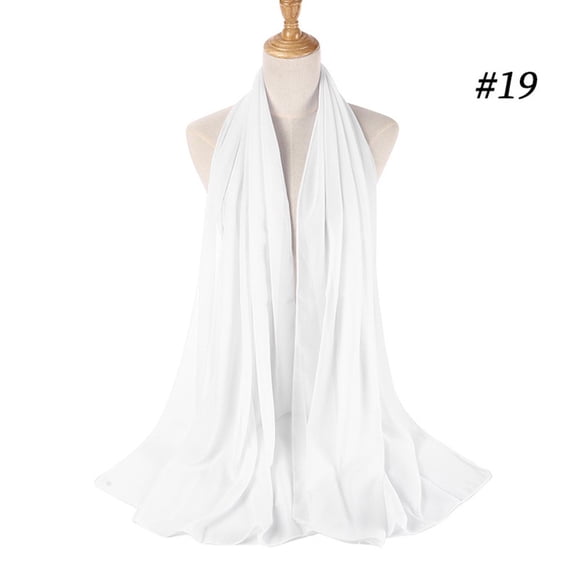 Chiffon Scarf Hijab Wrap Printe Solid Color Shawls Headband Muslim Hijabs