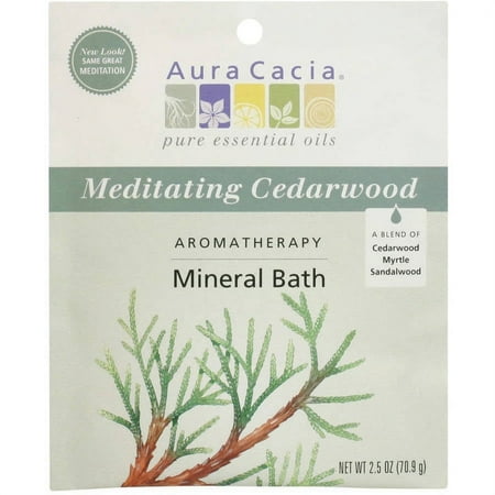 Aura Cacia Aromatherapy Mineral Bath, Meditating Cedarwood, 2.5 OZ (Pack of 6)