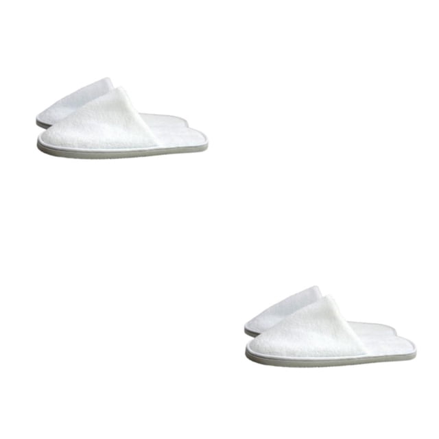 Sonducket 10 pares de zapatillas de hotel desechables de lana Coral para hombres y mujeres, zapatillas de salón de belleza para el hogar, Blanco 2piezas