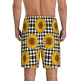 thumbnail image 3 of Naloa Sunflowers Men's Short Pajama Pants, Lounge Comfort Shorts with Elasticized Waistband and Side Pockets - XX-Large, 3 of 9