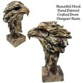 thumbnail image 5 of Urbalabs Carved Wood Look Bald Eagle 8 Inch Statues and Sculptures Bust American Eagle Statue Bronze Finish Large Cabin Home Western Patriotic Decor USA Freedom Flag Eagles Sculptures Figurines, 5 of 7