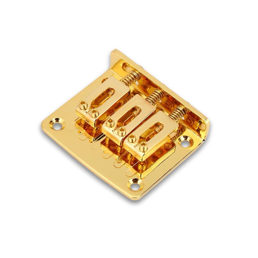 Tebru Electric Guitar Bridge, Durable 3string Fixed Guitar Bridge