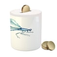 thumbnail image 3 of Dragonfly Piggy Bank, Hand Drawn Watercolor Dragonfly with Grunge Murky Influences Picture, Ceramic Coin Bank Money Box for Cash Saving, 3.6" X 3.2", Pale Blue White, by Ambesonne, 3 of 4
