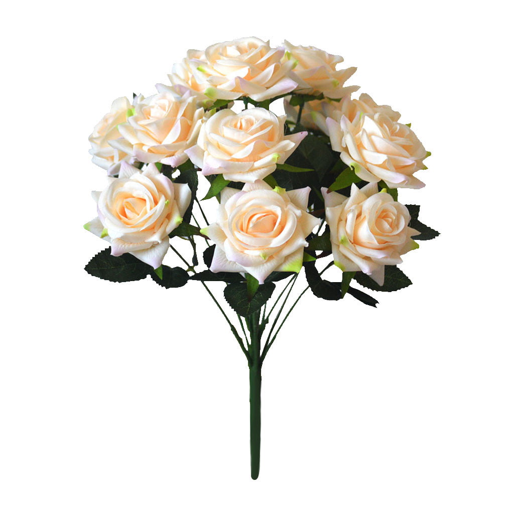 1pcs 12 Heads Blossom Artificial Fake Rose Bloom Decoration Flower Bouquet 
