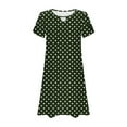 thumbnail image 5 of XUNKUSGA Summer Dresses for Women 2025 Leaf Sleeves Round Neck Hollow Neckline Dress Fashion Casual Polka Dot Sundress, 5 of 5