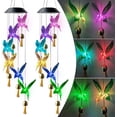 thumbnail image 1 of Regalos de cumpleaños únicos: campanillas de viento solares de colibrí ABS de alta calidad, sensor de luz de ahorro de energía para decoración interior y exterior, fácil de colgar con luces, 1 of 6