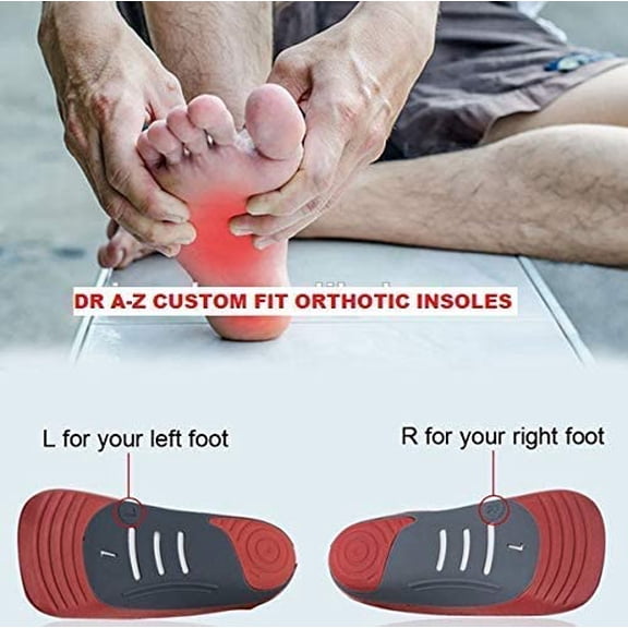 Dr A-Z Plantar Fasciitis Insoles Arch Support Orthotic Inserts, Extra Support Insoles for Running , Standing All-Day Comfort, Work Boot Insoles for Women Men, Flat Feet Heel Pain Relief Orthotics- 9
