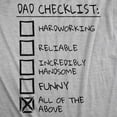 thumbnail image 2 of Mens Dad Checklist T Shirt Funny Fathers Day Tee Dad Gift Ideas Graphic Tees, 2 of 7