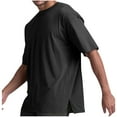 thumbnail image 2 of Men's Cotton T-Shirts Oversized Short Sleeve Crew Neck Loose Basic Tops Solid Color Athletic Lightweight Tees, 2 of 5