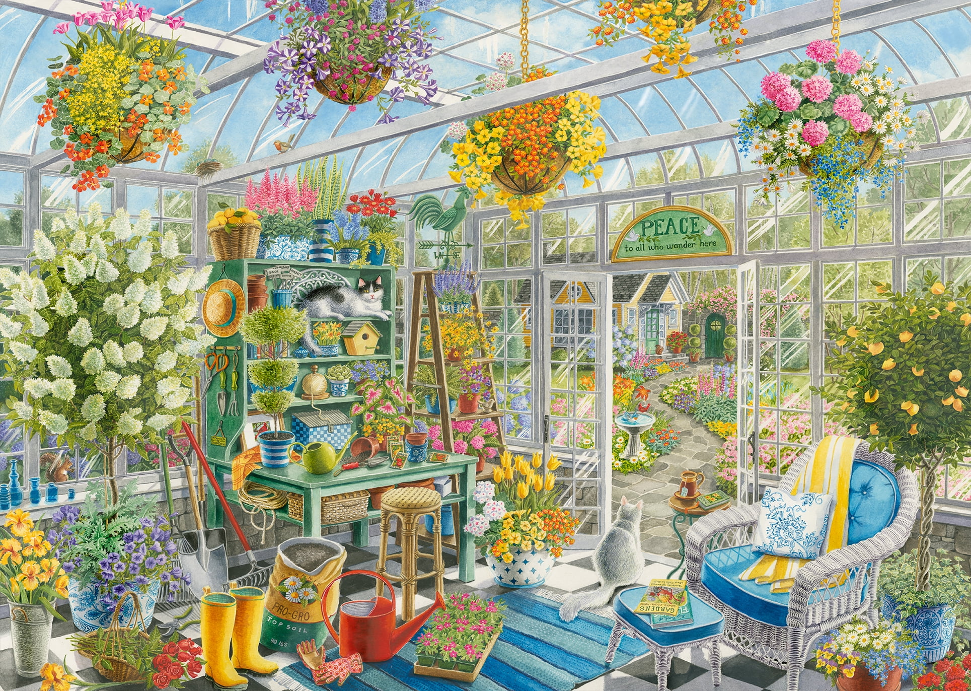 Ravensburger Cozy Puzzle Series - Greenhouse Haven, 1000 Piece Jigsaw Puzzle