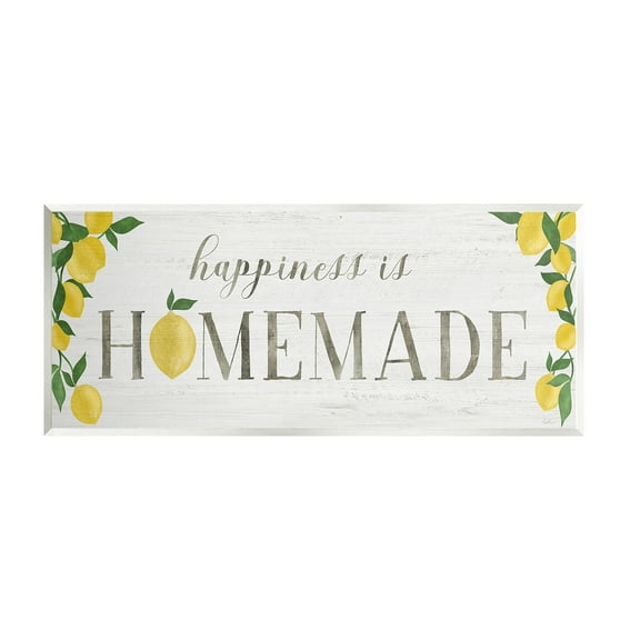Stupell Industries Happiness Is Homemade Food & Beverage Painting Unframed Art Print Wall Art, 17 x 7