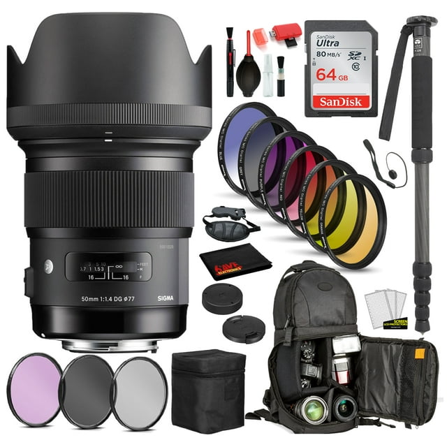 Sigma 50mm f/1.4 DG HSM Art Lens for Nikon F Bundle