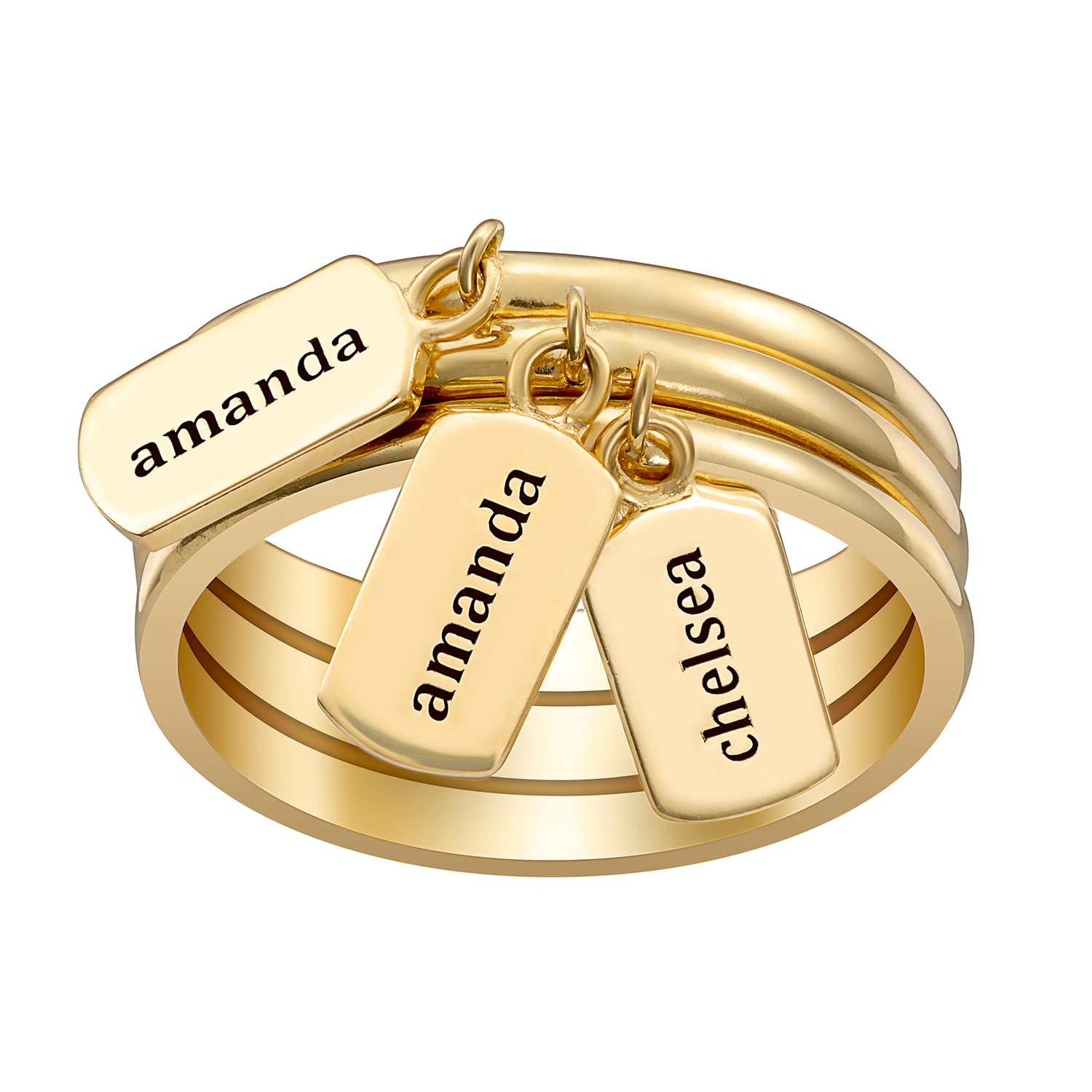 A unique gold plated ring with engraving on The strength of women Women/'s Day