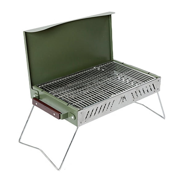 Mountainhiker Barbecue Pliant Portable pour Camping Extérieur et Jardin, Grille en Acier Inoxydable Verte, Design Détachable Pratique pour Transport et Rangement Faciles
